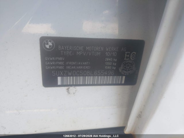 Продаж на аукціоні авто 2011 Bmw X5 Xdrive35d, vin: 5UXZW0C50BL655496, номер лоту: 12663012