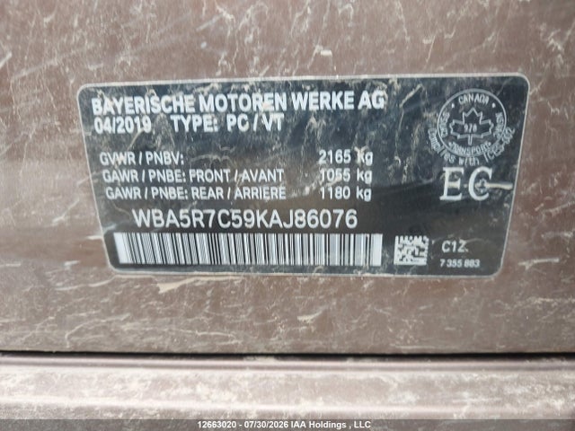 BMW 330i Xdrive 2019 WBA5R7C59KAJ86076 Image 9