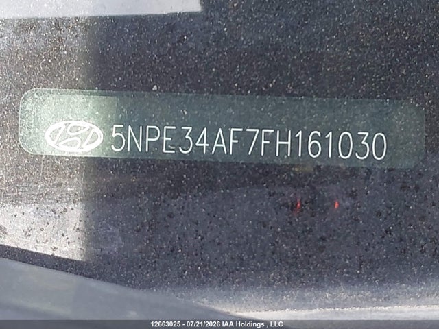 2015 Hyundai Sonata Sport/limited მანქანა იყიდება აუქციონზე, vin: 5NPE34AF7FH161030, აუქციონის ნომერი: 12663025
