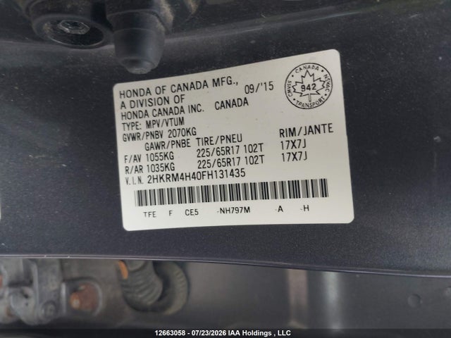 Honda CR-V SE 2015 2HKRM4H40FH131435 Image 22