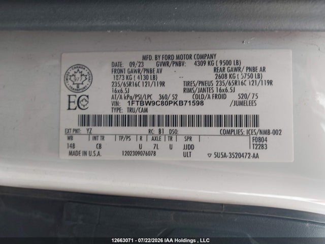 Ford Transit T-350 2023 1FTBW9C80PKB71598 Image 9
