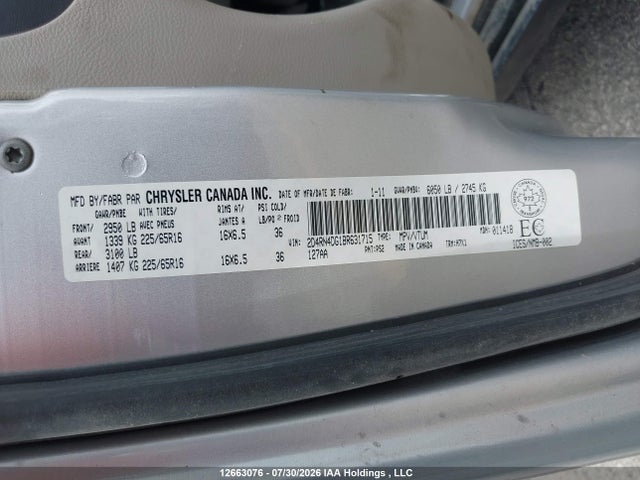Продажа на аукционе авто 2011 Dodge Grand Caravan, vin: 2D4RN4DG1BR631715, номер лота: 12663076