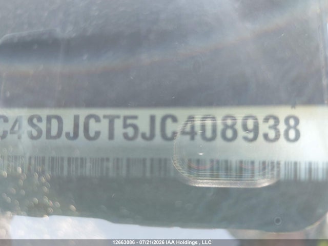 12663086 :رقم المزاد ، 1C4SDJCT5JC408938 vin ، 2018 Dodge Durango R/t مزاد بيع