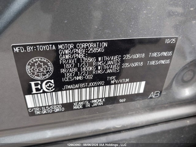 Toyota Bz Xle Awd 2026 JTMADAFB5TJ005992 Image 9