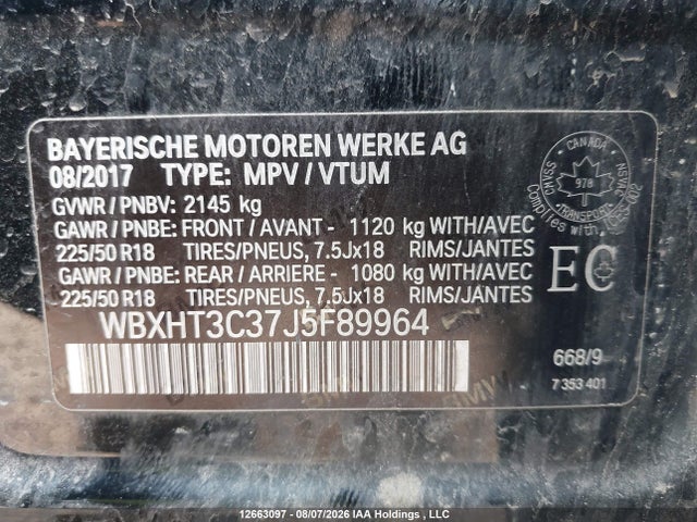WBXHT3C37J5F89964 BMW X1 Xdrive28i