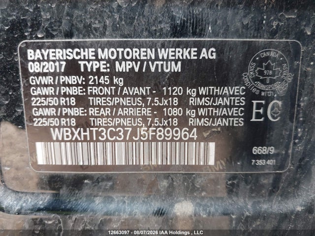 WBXHT3C37J5F89964 BMW X1 Xdrive28i