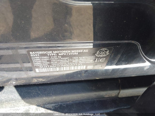 2021 Bmw X5 Xdrive45e მანქანა იყიდება აუქციონზე, vin: 5UXTA6C03M9G57130, აუქციონის ნომერი: 12663119
