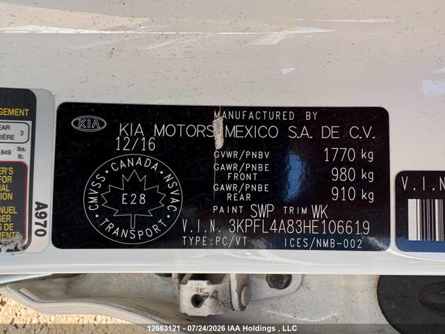 KIA FORTE EX 2017 3KPFL4A83HE106619 Image 8
