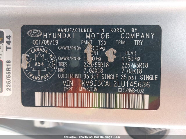Hyundai Tucson 2020 KM8J3CAL2LU145636 Image 9