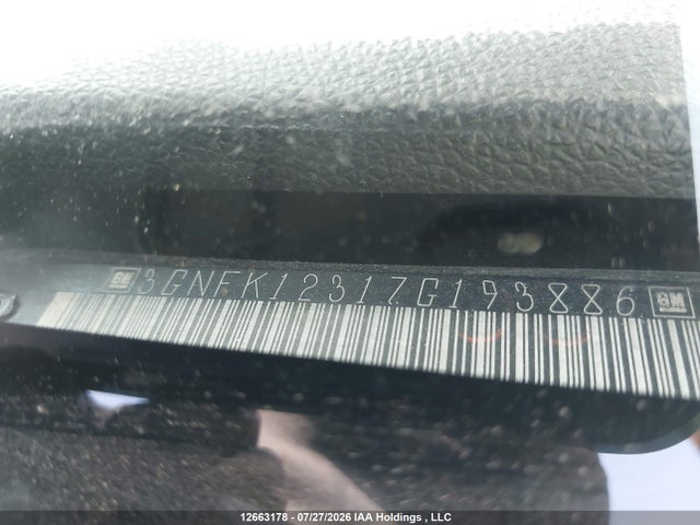 Aukcja sprzedaży 2007 Chevrolet Avalanche K1500, vin: 3GNFK12317G193886, numer aukcji: 12663178
