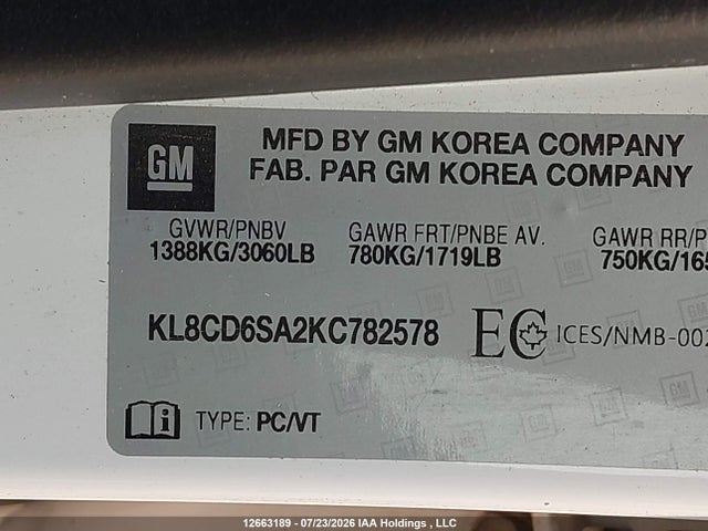 Chevrolet SPARK 1LT 2019 KL8CD6SA2KC782578 Image 9