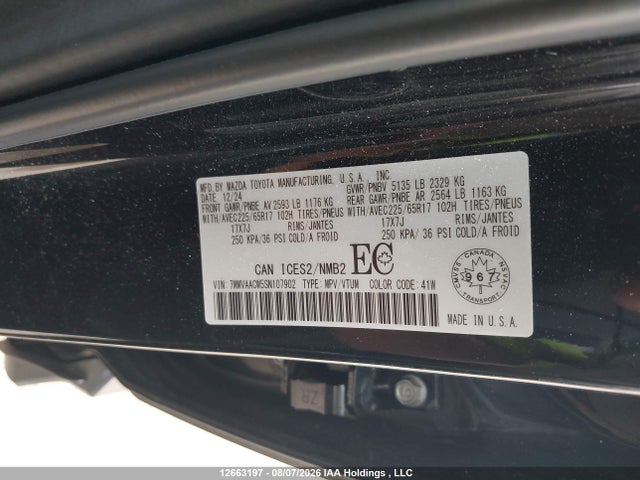 2025 Mazda Cx-50 მანქანა იყიდება აუქციონზე, vin: 7MMVAACW5SN107902, აუქციონის ნომერი: 12663197