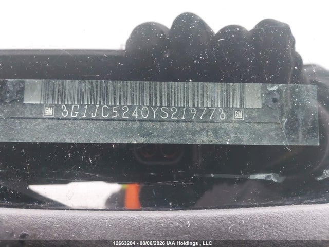 Aukcja sprzedaży 2000 Chevrolet Cavalier, vin: 3G1JC5240YS219773, numer aukcji: 12663204