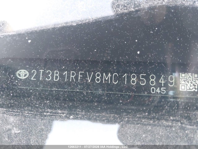 2T3B1RFV8MC185849 Toyota RAV4