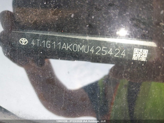 Aukcja sprzedaży 2021 Toyota Camry Se, vin: 4T1G11AK0MU425424, numer aukcji: 12663226