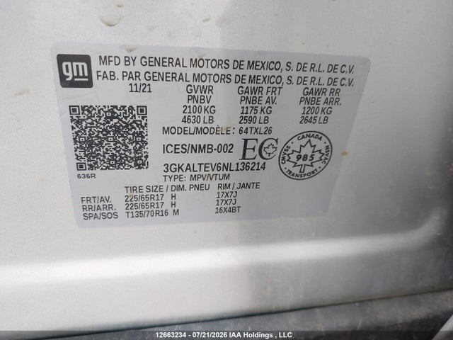 GMC Terrain Sle 2022 3GKALTEV6NL136214 Image 20