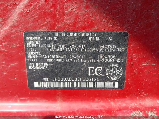 Subaru Crosstrek Premium 2025 JF2GUADC3SH206125 Image 19
