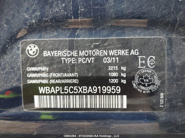 Продажа на аукционе авто 2011 Bmw 335i Xdrive, vin: WBAPL5C5XBA919959, номер лота: 12663264