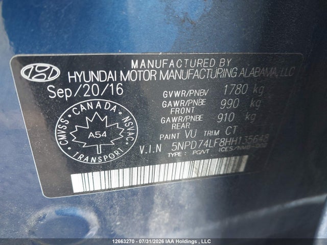 Hyundai Elantra 2017 5NPD74LF8HH135648 Image 19