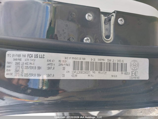 Aukcja sprzedaży 2019 Jeep Cherokee Limited, vin: 1C4PJLDX3KD303371, numer aukcji: 12663346
