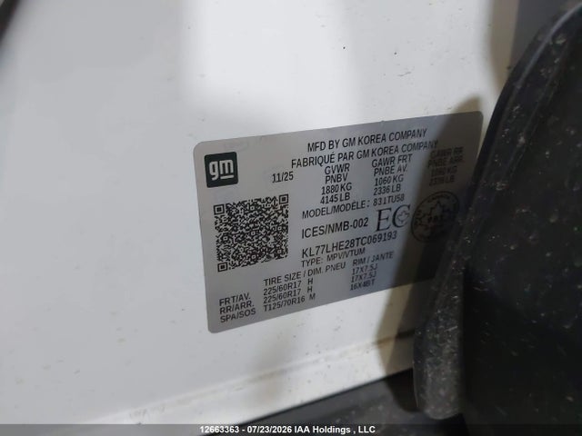 Chevrolet TRAX 1LT 2026 KL77LHE28TC069193 Image 9