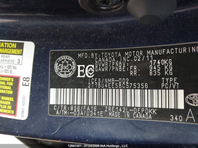 Aukcja sprzedaży 2011 Toyota Corolla Ce, vin: 2T1BU4EE5BC575356, numer aukcji: 12663381