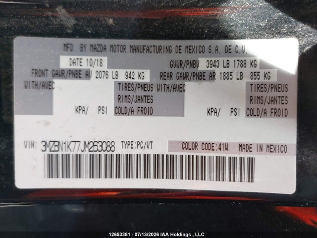 Mazda Mazda3 Gx 2018 3MZBN1K77JM263088 Image 17
