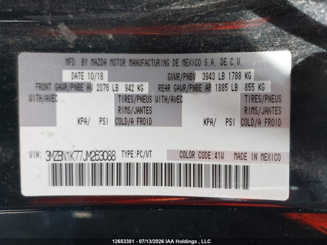 Mazda Mazda3 Gx 2018 3MZBN1K77JM263088 Image 9