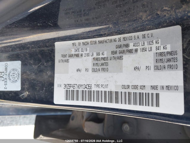 Mazda Mazda3 Gx 2019 3MZBPAB7XKM104058 Image 18