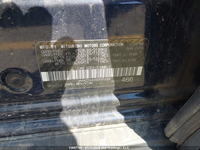 Mitsubishi Outlander Es 2017 JA4AZ2A30HZ601084 Image 9