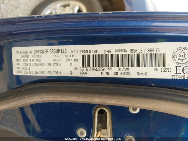 Продаж на аукціоні авто 2010 Dodge Ram 2500 Slt, vin: 3D7TT2HTXAG130790, номер лоту: 12663395