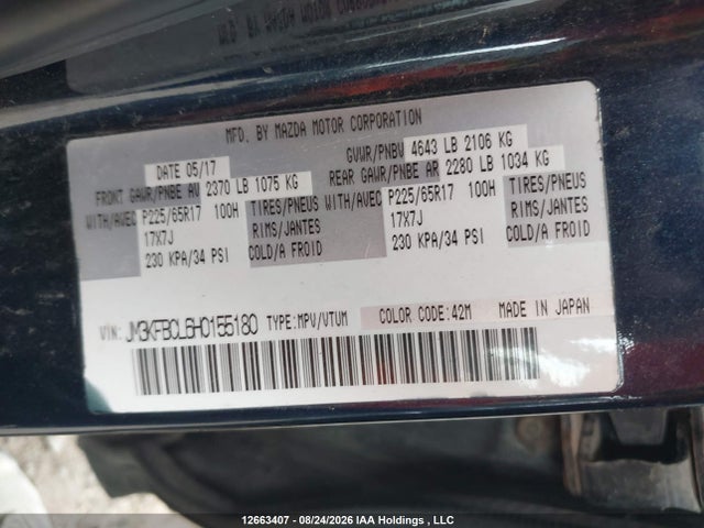 JM3KFBCL6H0155180 Mazda Cx-5 Touring