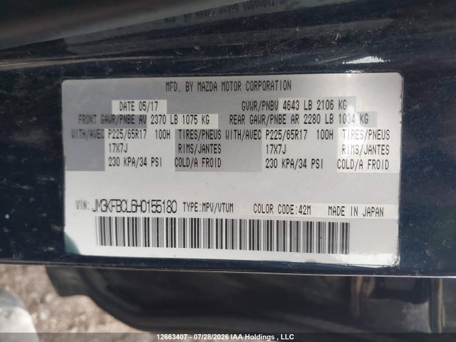 JM3KFBCL6H0155180 Mazda Cx-5 Touring