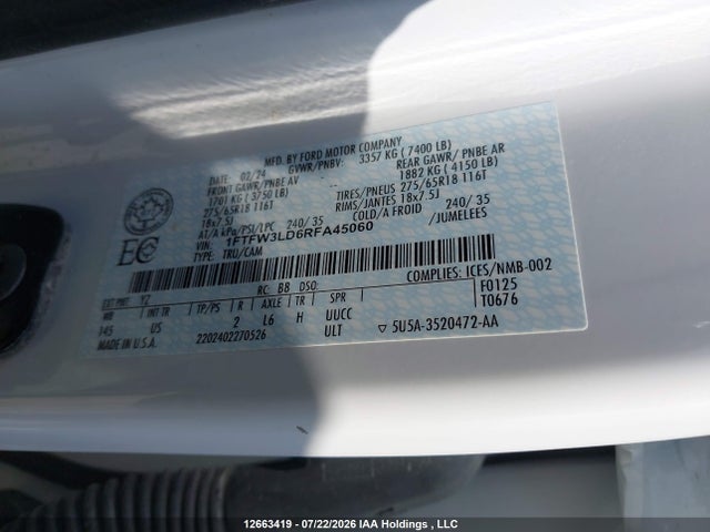 Ford F150 Xlt 2024 1FTFW3LD6RFA45060 Image 20