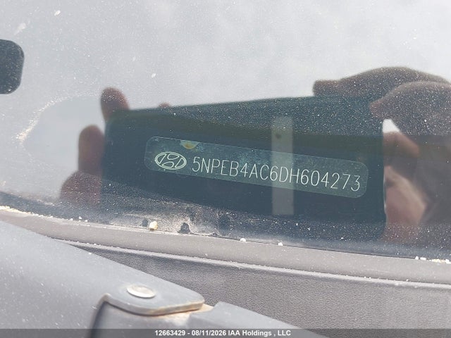 12663429 :رقم المزاد ، 5NPEB4AC6DH604273 vin ، 2013 Hyundai Sonata Gl مزاد بيع