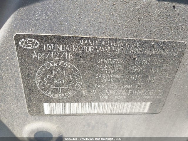 Продажа на аукционе авто 2017 Hyundai Elantra Se, vin: 5NPD74LF1HH056175, номер лота: 12663431