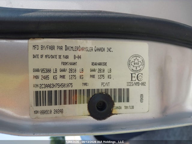 Aukcja sprzedaży 2005 Chrysler 300, vin: 2C3AA63H75H501075, numer aukcji: 12663436