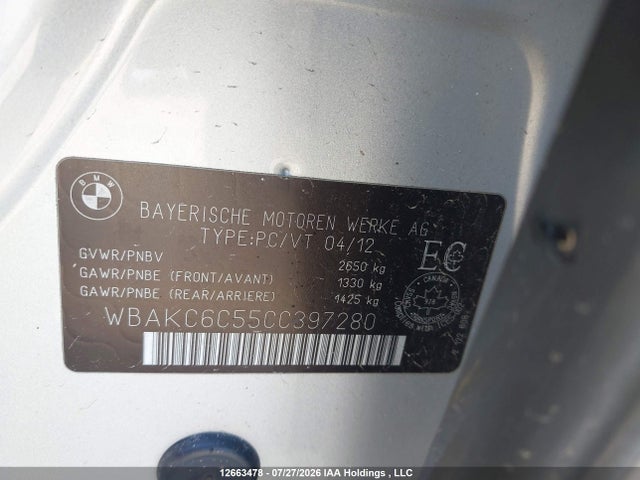 Aukcja sprzedaży 2012 Bmw Alpina B7 Xdrive, vin: WBAKC6C55CC397280, numer aukcji: 12663478