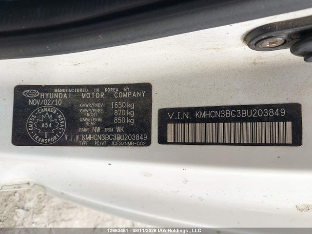 Aukcja sprzedaży 2011 Hyundai Accent Gl, vin: KMHCN3BC3BU203849, numer aukcji: 12663481