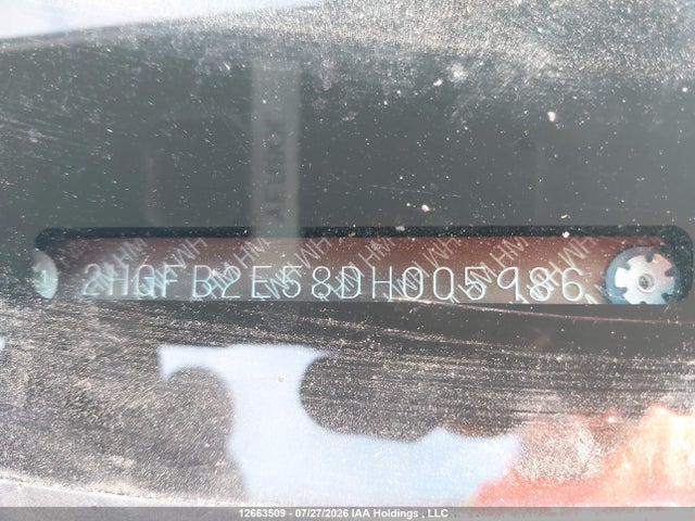 Продаж на аукціоні авто 2013 Honda Civic Lx, vin: 2HGFB2E58DH005986, номер лоту: 12663509
