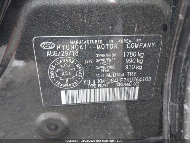 KMHD84LF2KU764103 Hyundai Elantra Preferred