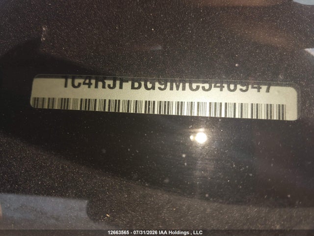 Продаж на аукціоні авто 2021 Jeep Grand Cherokee Limited, vin: 1C4RJFBG9MC546947, номер лоту: 12663565