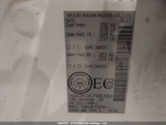 Nissan Rogue S/sl 2018 5N1AT2MT3JC708380 Image 9