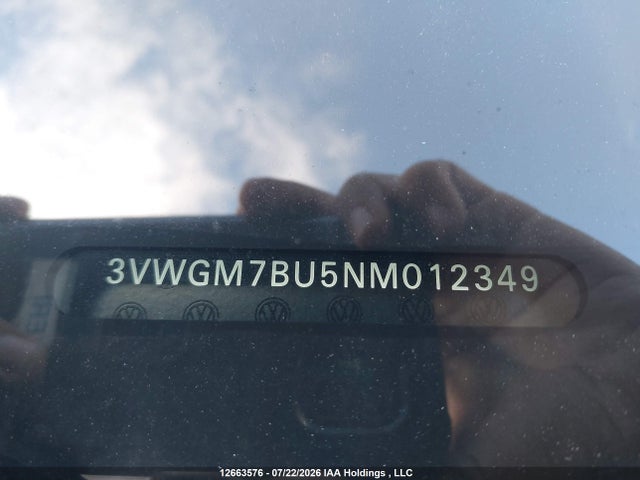 Продажа на аукционе авто 2022 Volkswagen Jetta Sel, vin: 3VWGM7BU5NM012349, номер лота: 12663576