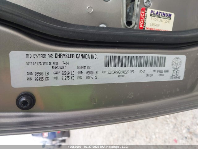 Auction sale of the 2014 Chrysler 300, vin: 2C3CCARGXEH341925, lot number: 12663609