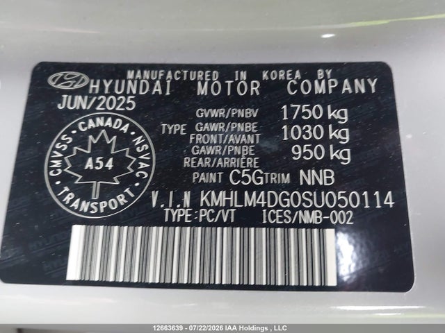 2025 Hyundai Elantra Sel Sport მანქანა იყიდება აუქციონზე, vin: KMHLM4DG0SU050114, აუქციონის ნომერი: 12663639