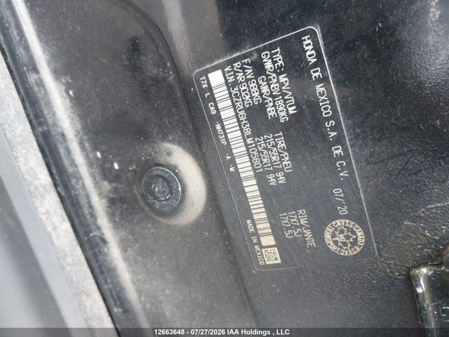 Auction sale of the 2020 Honda Hr-v Lx, vin: 3CZRU6H38LM105801, lot number: 12663648