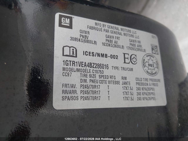 Продажа на аукционе авто 2011 Gmc Sierra 1500 Sle, vin: 1GTR1VEA4BZ286016, номер лота: 12663652