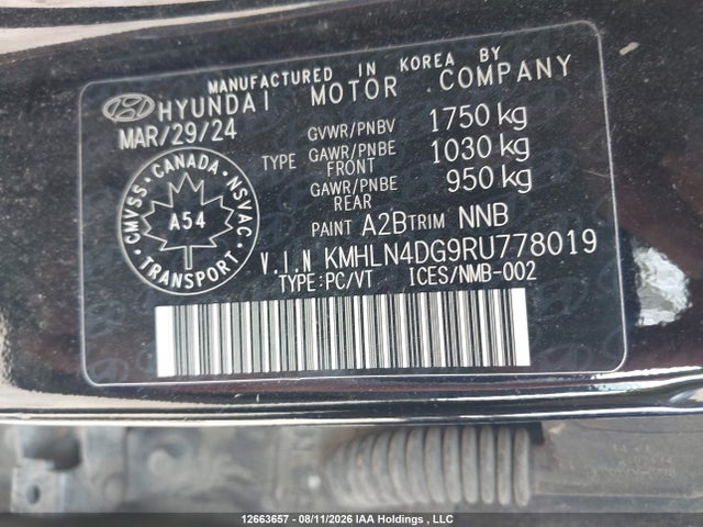KMHLN4DG9RU778019 Hyundai Elantra Luxury