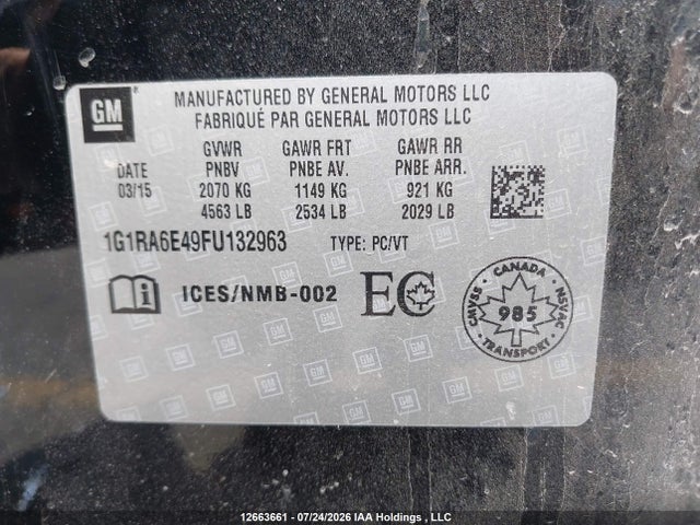 Chevrolet Volt 2015 1G1RA6E49FU132963 Image 18